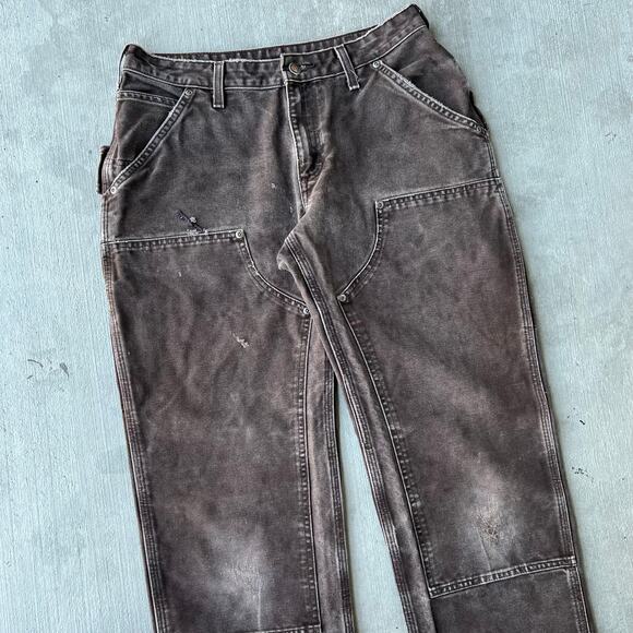 Carhartt WOMENS brown double knee work wear carpenter pants - Picture 2 of 7